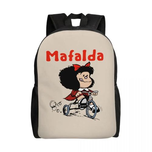 Sac à dos personnalisé Mafalda à 3 roues pour vélo, pour homme et femme, cartable basique pour l'université, le collège, le Quino Manga, le dessin animé