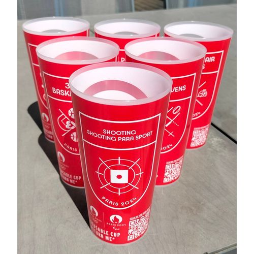 Lot 6 Gobelets Réutilisables Écocup Coca-Cola Jo Paris 2024