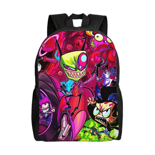 Sac à dos Invader Zim Cartoon, léger, unisexe, basique, pour la journée, les livres, pour ordinateur portable, pour les voyages, l'école et le bureau, D-XTYD2700