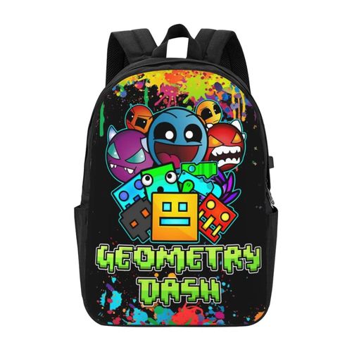 Sac à dos Geometry Dash pour hommes, femmes et adolescents, sac à dos décontracté et résistant à l'eau - CASE1098
