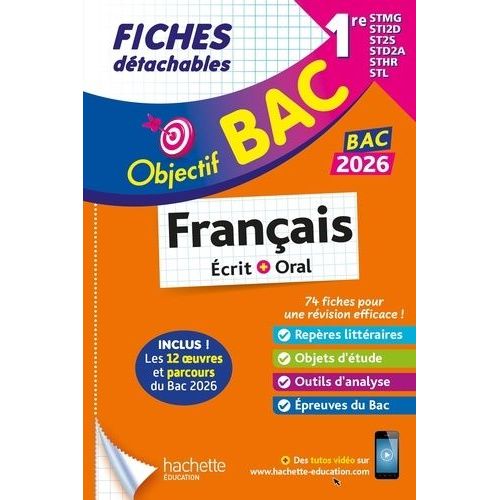 Fiches Détachables Français 1res Stmg, Sti2d, St2s, Stl, Std2a, Sthr