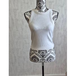 Top Débardeur Haut Blanc Bershka Neuf Avec Etiquette Taille 40 L