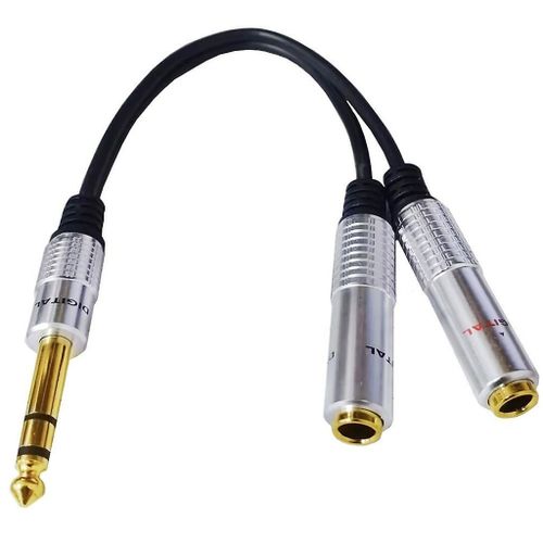 6.35mm 1/4 pouce TRS Stéréo vers Double 1/4 pouce TS-Mono Y-Splitter Câble Breakout