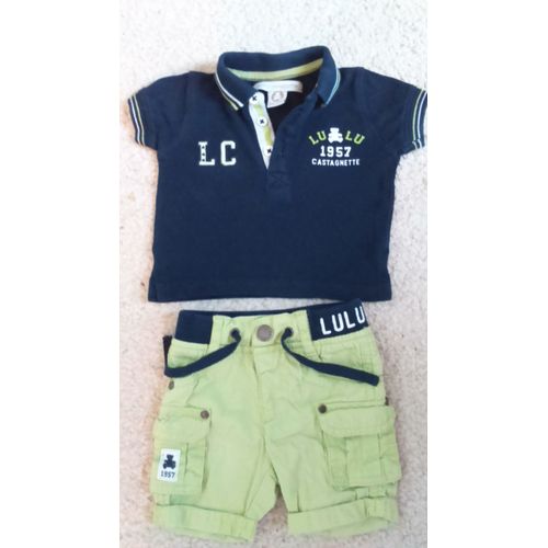 Ensemble Garçon Short &#43 Haut &#34lulu Castagnette&#34 Taille 3 Mois Idée Cadeau