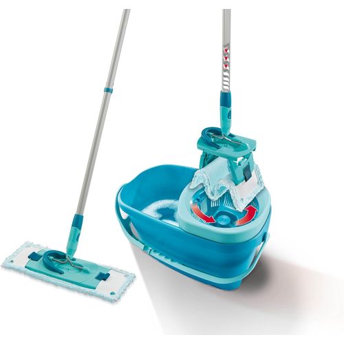 KGABERY-Set Clean Twist M Ergo,Lave-Sol Avec Molleton Ultra Doux,Seau Essoreur Et Balai À Plat Essorage Facile,Balai Serpillère Microfibre Manche Télescopique,Kit De Lavage Pour Sols Délicats
