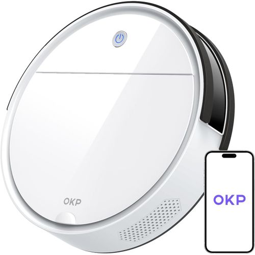 KGABERY-K5 Aspirateur Robot,Mini Automatique Silencieux Robot Aspirateur,Programmable 3 Modes D'Aspirations Aspirateur Pour Chien Tapis,Connecté Avec Wifi/Alexa/App