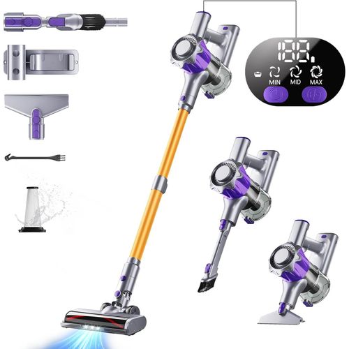 KGABERY-Aspirateur Balai Sans Fil 450W/40Kpa,50 Minutes Autonomie Aspirateur Sans Fil Puissant Avec Écran Intelligent,Aspirateur Balai Puissant Pour Les Poils D'Animaux/Tapis/Sols Durs,2025 Dernier M