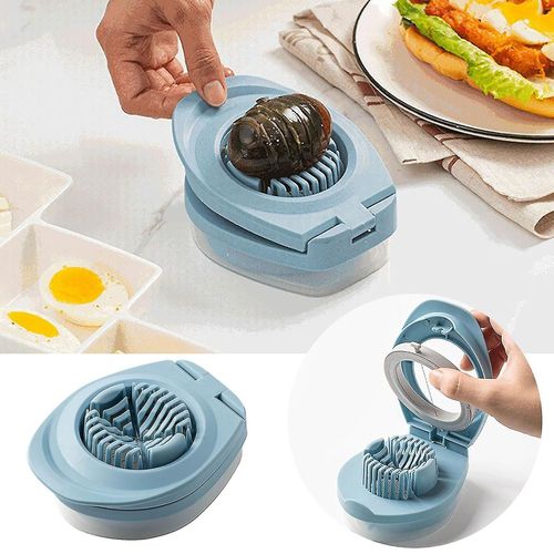 Coupe-?ufs Trancheuse à ?ufs trois en un Ménage Fil en acier inoxydable Fancy Diviseur d¿?ufs