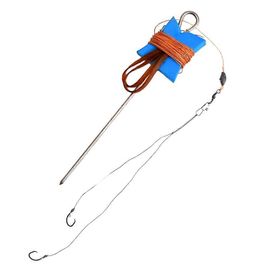 Tortue Hameçon Ligne Tressée Cheveux Rigs Double Crochet Ligne Avec Broche De Support Au Sol