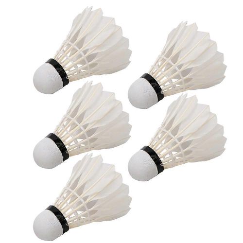 5pcs Leijiaer Durable Feather Badminton Balls Volants Pour L¿Entraînement En Plein Air En Salle