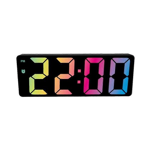 Réveil numérique Affichage d¿écran LED coloré Horloge de bureau moderne Horloges LED (noir coquille noir