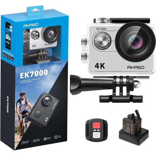 ChenQuanSarl- Ek7000 Camera Sport 4K30Fps Caméra D'Action 170° Hd Sous-Marine 20 Mp Wifi Caméra De Sport (Argent)