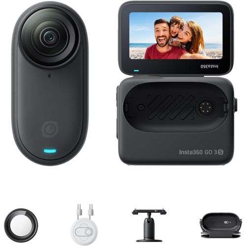 ChenQuanSarl- Go 3S 64Gb Mini Caméra Portable 4K Pov Mains Libres, Peut Être Placé N'Importe Où, Stabilisation, Batterie De 140 Min, Étanche, 10 M, Édition Ia, Apple Find My, Couleur