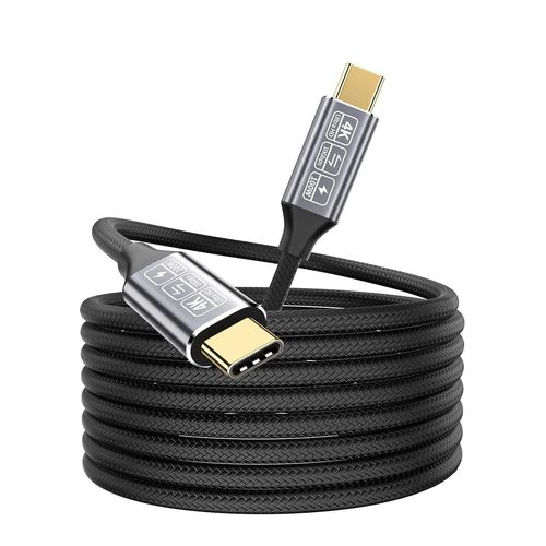 ChenQuanSarl- Cable Usb C 5M,Câble Usbc Vers Usbc 3.1 Gen2 10Gbps Data Transfer,100W 20V/5A 4K Video ¿Compatible With Cable Thunderbolt 3 For IPad Pro, Macbook Pro, Samsung S24.