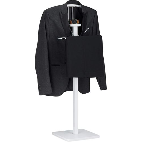 Ytseazn-,Blanc Chambre,Chevalet,Portant,Valet De Nuit,Porte-Vêtements,Hxlxp 109,5x47x30cm,Mdf,Acier