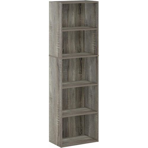 Ytseazn-Luder Bibliothèque Étagère De Rangement 5 Niveaux,Chêne Français,5-Tier