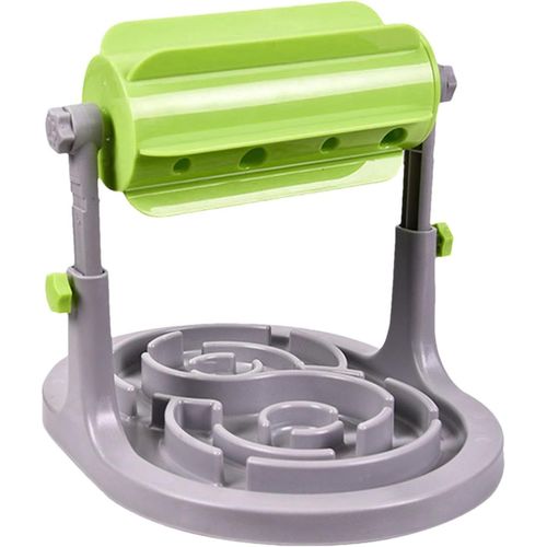 Jouet cylindrique anti-fuite pour animaux de compagnie - Distributeur de nourriture et de friandises antidérapant - Digestion améliorée - Soulagement du stress - Design de bol jungle