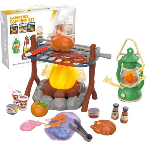Jouets de camping pour enfants, équipement de cuisine et de camping, cuisine de jeu et ensemble de feu de camp, jouets éducatifs et créatifs pour enfants de 3 à 6 ans