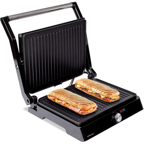 ytseazn-Gril Électrique Portable Hotty !|2200W|Anti-Adhérent|3 En 1(Cuisinière,Assiette,Barbecue)|Régulateur De Température|Led|Ouverture 180 Degrés|29 × 46cm|Acier Inoxydable