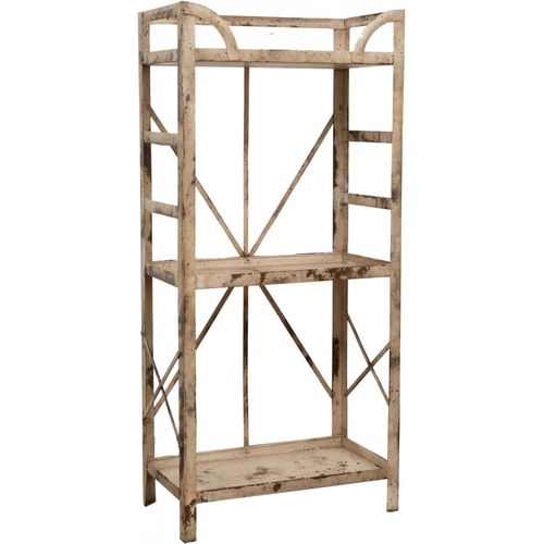 Ytseazn-Étagère En Fer Forgé 108x27,5x50cm Etagere En Fer Avec Finition Antique Étagère En Fer Robuste Et Spéciale Avec Étagères