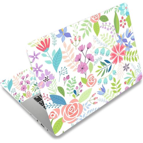 Autocollant En Vinyle Réutilisable Pour Ordinateurs Portables 12,1-15,6"",Décoratif,Résistant À L'Eau Et Aux Rayures,Pour 13,3"" 14"" 15"" Pc Portable Et Netbook (032 Fleurs Et Feuille[POR5244595]