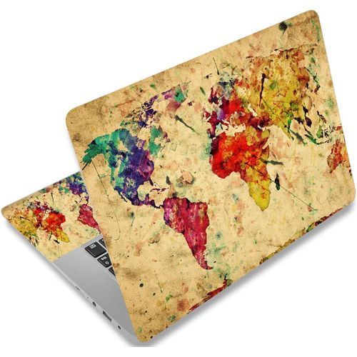 Autocollant En Vinyle Réutilisable Pour Ordinateurs Portables 12,1-15,6"",Décoratif,Résistant À L'Eau Et Aux Rayures,Pour 13,3"" 14"" 15"" Pc Portable Et Netbook (003 Carte)[POR5244628]