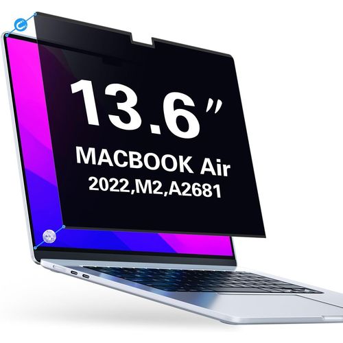 Magnétique Filtre De Confidentialité Pour Macbook Air 13,6 Pouces M3 (2024), M2 (2022) Film De Protection Anti-Espion, Anti-Éblouissement, Anti-Rayures, Mat, Facile À Instal[POR5243336]