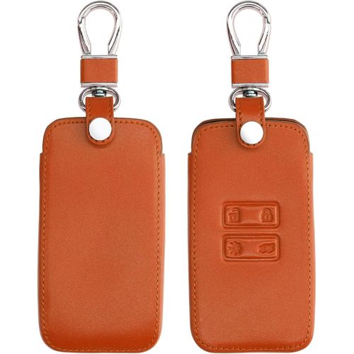 Accessoire Clef De Voiture Compatible Avec Renault Smart Key 4-Bouton (Keyless Go Uniquement) - Coque De Clé De Voiture En Simili Cuir - Orange[Rou5240860]