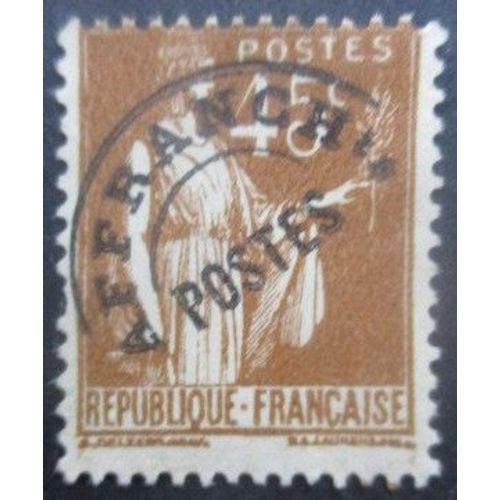France Préoblitéré N°71 Type Paix Sans Gomme