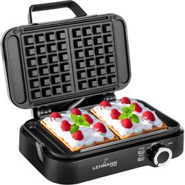ytseazn-Gaufrier Double Pour Gaufres Belge,1200W,Gaufres 12,5X8,5X2cm,Prêt En 3 Minutes,Réglage De La Température Jusqu'À 240°C,Revêtement Antiadhésif,Nettoyage Rapide Et Facile
