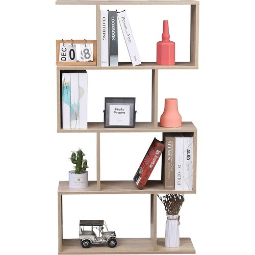 Ytseazn-Etnicart Bibliothèque Étagère De Couleur Chêne Bureau Moderne Contemporaine Double Face Séparation En Bois Pour Maison 70x23,5x127,5 Autoportante Étagères Cubes Muraux Design Entrée De Séjour