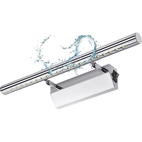 Ytseazn-Lampe Salle De Bain Mirroir Led 5w 40cm Applique Murale Lumière Tableau Étanche Ip44 Réglable 180°Avec Interrupteur En Acier Inoxydable Éclairage Décoration Meuble Wc Toilette Maquillage