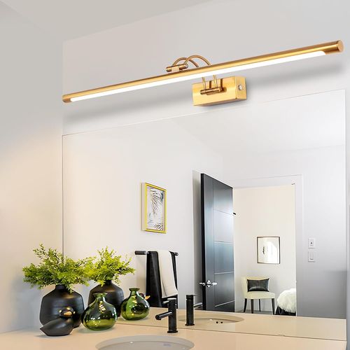 Ytseazn-Dimmable Applique Murale Pour Tableaux Et Vitrines,90cm 20w Led Miroir Salle De Bains Lumière Pivotante Intérieur Éclairage,3000k/4500k/6000k Laiton Lampes De Lecture Lampe D'affichage