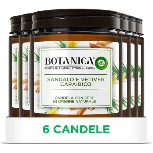 Ytseazn-Airwick Botanique Bougie Avec Cires D'origine Naturelle,6 Bougies Parfumées De 205 G À La Fragrance De Santal Et Vétiver Des Caraïbes,Parfum Pour L'environnement