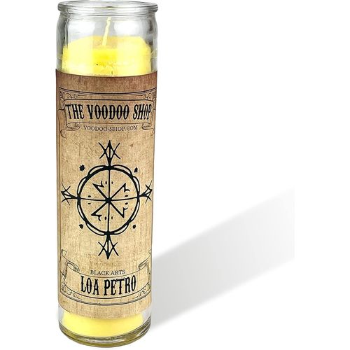 Ytseazn-Bougie En Verre Loa Petro Black Arts|Bougie Avec Guide Rituel|Conjure Candle|Magie Noire,Jaune,200x60cm