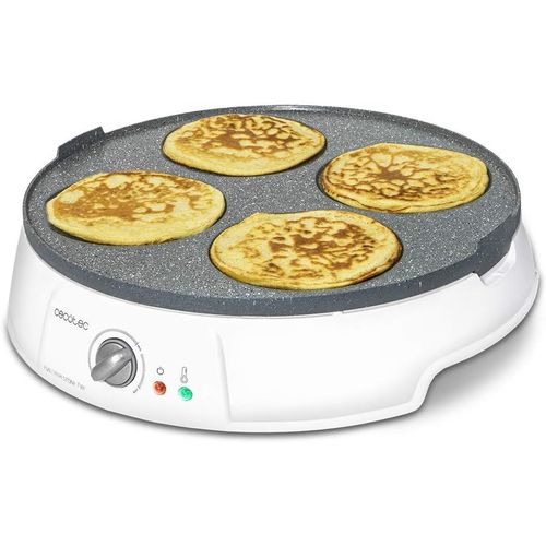 ytseazn-Crépière Fun Crepestone Twin. 1200W De Puissance Et Revêtement Anti-Adhérant En Pierre Ecologique Rockstone Avec Plaque Réversible,1 Grande Crêpe Ou 4 Mini-Crêpes