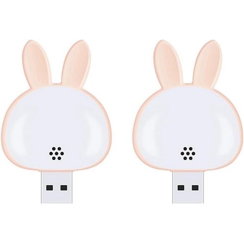 Ytseazn-Lampe De Lecture Usb 2 Pièces,Mini Veilleuse Lapin,Lampe De Bureau Intelligente 3 Couleurs Pour Chambre À Coucher,Chambre D'enfant Rose