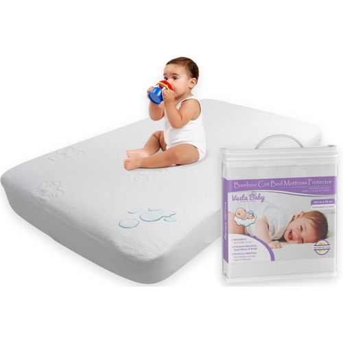ytseazn-Protège Matelas Haut De Gamme Pour Lit Bébé 70X140cm Housse De Protection Imperméable À L'Eau Drap-Housse Bambou Naturel Surmatelas Silencieux Pour Nourrissons Et Tout-Petits