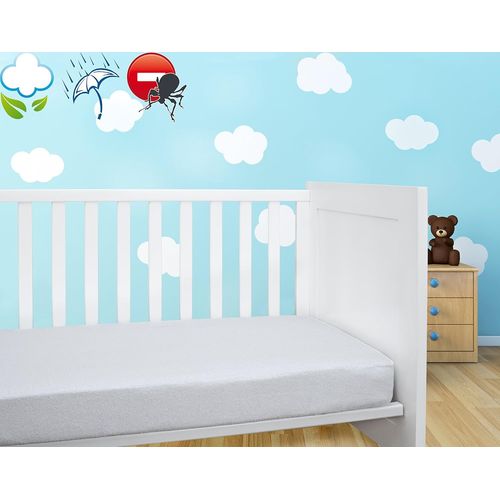 ytseazn-,Protège-Matelas/Protège-Matelas Pour Lit D'Enfant,Rembourré En Éponge 100% Coton,Imperméable Et Respirant Avec Traitement Anti-Acariens,70X140cm