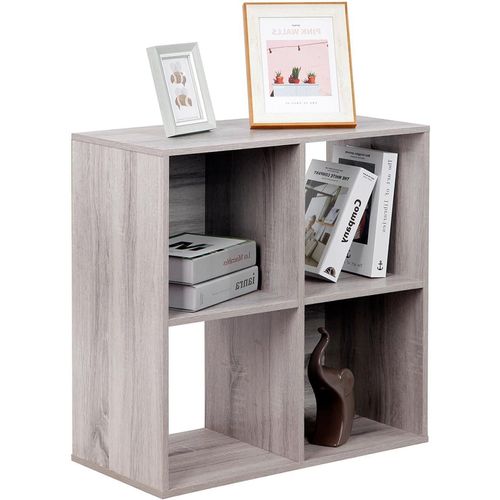 Ytseazn-Pachira Bibliothèque Avec 4 Compartiments,2x2 Niveaux,Cube,Meuble De Rangement Livres,Étagère De Rangement 2 Niveaux,Étagère De Rangement Ouverte,Étagère Cubique Pour Vêtements,Présentoir