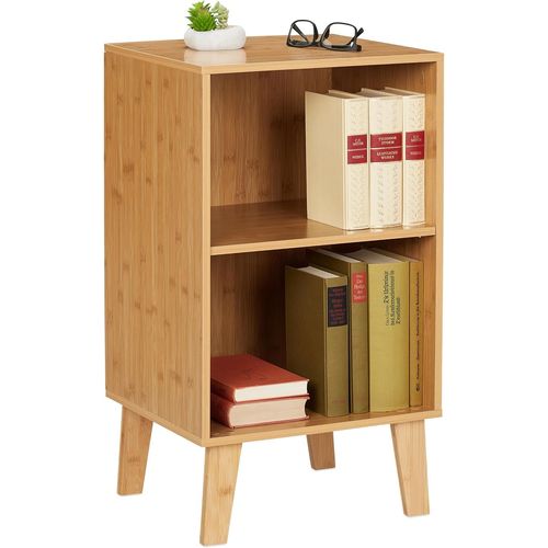 Ytseazn-Petite Bibliothèque,Meuble De Rangement,Hxlxp :Env. 70x40x35cm,2 Compartiments Réglables,Nature