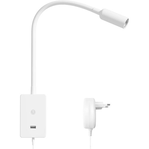 Ytseazn-Liseuse Lampe De Lecture Gradable,4w Lampes De Chevet Chambre Led Avec Port De Sortie Usb,Murale Chambre Lumière Blanche Neutre 4000k,Applique Liseuseau Lit Livre,Col De Cygne Flexible