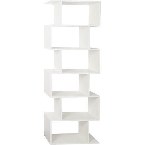 Ytseazn-Étagère Rangement 192x70x25cm Wm070-Wm Meuble Bibliotheque Blanche Mat 6 Cases
