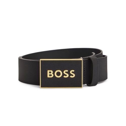 Ceinture Boss Gold Logo Homme Noir