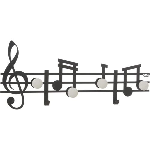 ytseazn-Musica-Porte-Manteau Design 100% Fabriqué En Italie-En Fer,70 X 30 Cm-Noir Gaufré