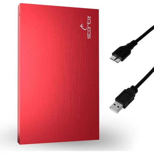 ytseazn-Disque Dur Externe Portable Ultra Fin 2,5"" 500Go Avec Usb 3.0,Transfert De Données Rapide,Compatible Avec Ordinateur Portable,Pc,Mac,Windows,Console De Jeu¿Rouge