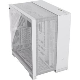 CLICKSELL-6500D Airflow Boîtier Pc Atx Mid-Tower-Pas De Ventilateurs Inclus-Design À Double Chambre-Compatible Avec Les Cartes Mères À Connexion Inversée-Blanc
