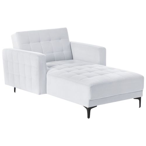 Chaise Longue En Velours Gris Clair Aberdeen