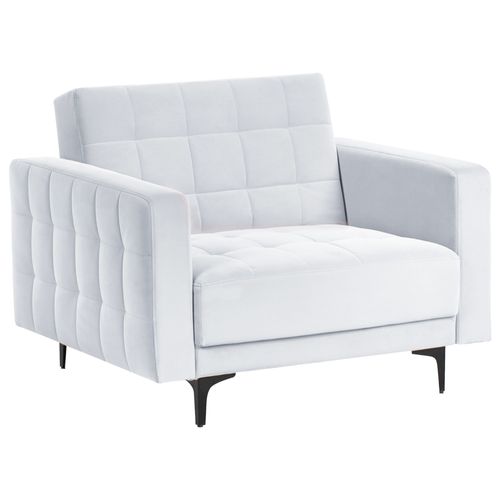 Fauteuil Aberdeen Velours Gris Clair