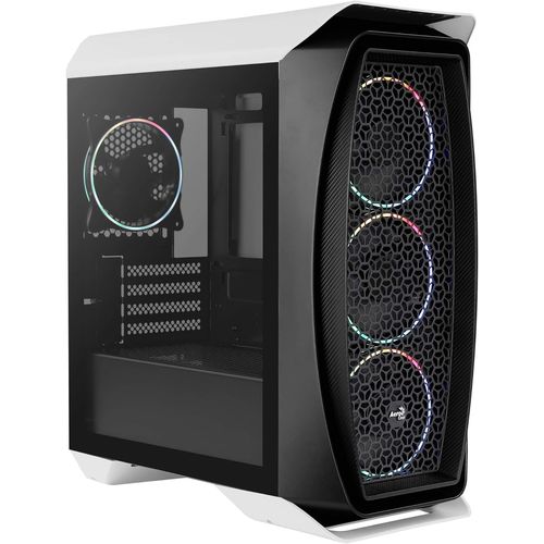 CLICKSELL-Eclipse Mini Tower Case \U2013 Aero One Pc Gaming Case 4 X 120Mm Argb Fans With 1-6 Pc Fan Hub, Mesh Front Tempered Glass Side Panel, Supports Liquid Cooling, Cables Included, White